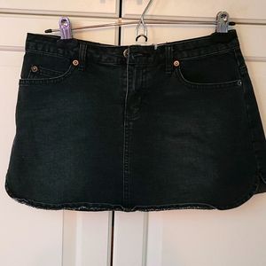 Tattoo Dark Blue Stretch Denim Mini Skirt 5